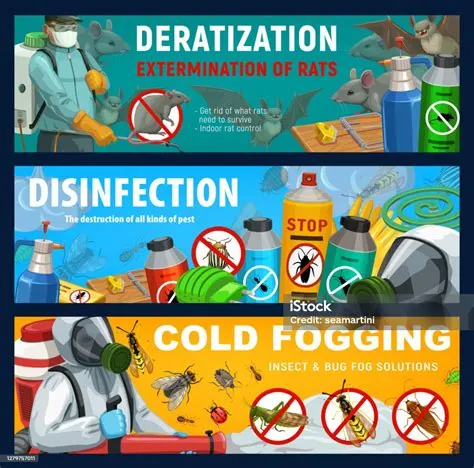 Spanduk Pengendalian Hama Desinfeksi Deratisasi Ilustrasi Stok - Unduh ...