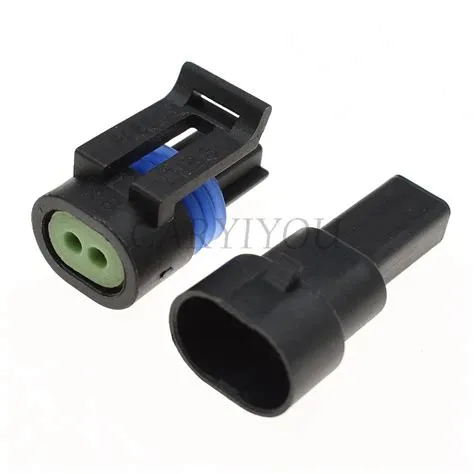 2 Pin Male Female Water Temperature Sensor Plug Waterproof Connector C ...