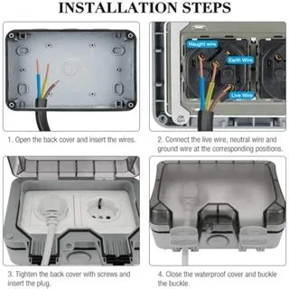 Jual 50V-440V Stop Kontak Outdoor Waterproof EU Stop Kontak Anti Air ...