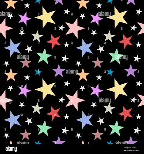 Stars design seamlessly repeating wallpaper pattern, black background ...