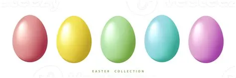 Set of pastel realistic Easter eggs isolated on transparent background ...