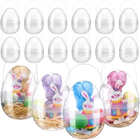 12 Pcs Easter Transparent Jumbo Plastic Easter Eggs 8 Inches Jumbo ...