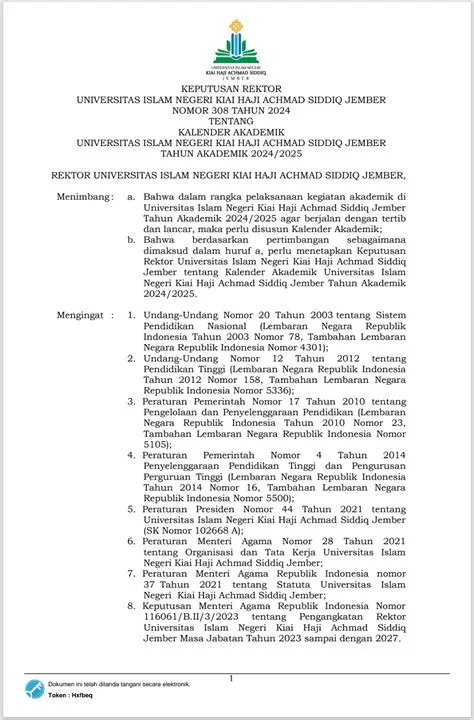 KALENDER AKADEMIK UIN KHAS JEMBER TA. 2024-2025 | Fakultas Ekonomi dan ...