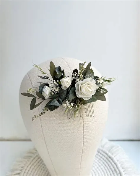 Romantic Greenery Hair Pins Eucalyptus Rose Hair Pins off - Etsy