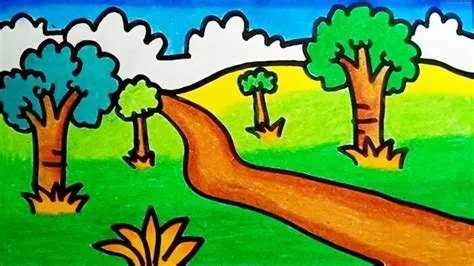 How To Draw Forest Landscape Easy Step By Step | Drawing Forest ...