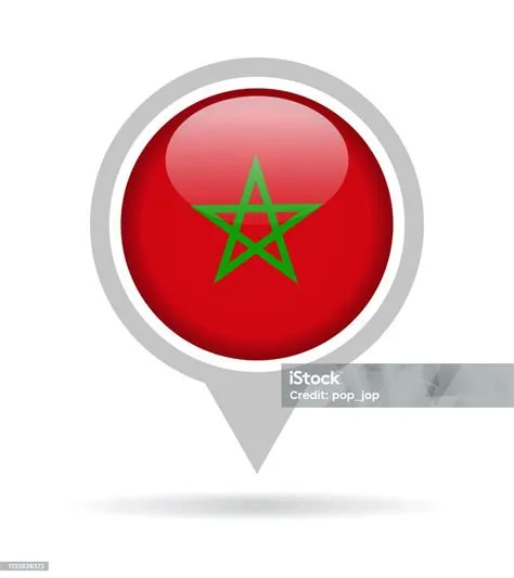 Marocvecteur Rond Drapeau Pin Brillant Icône Vecteurs libres de droits ...