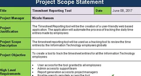 Project Scope Document Template (PMBOK Standard)