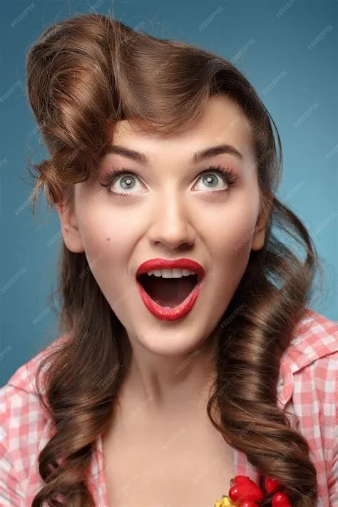 Schönheit lächelnde Pinup-Frau | Premium Foto