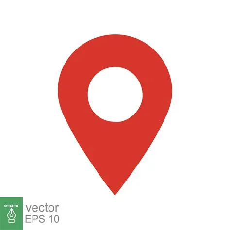 map icon. Simple flat style. Red place location tag, destination ...