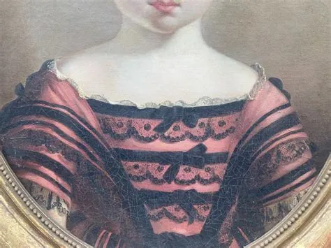 Proantic: Ecole Française du XIXème Siècle. Portrait De Jeune Fille