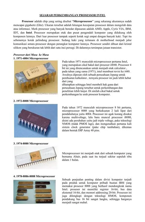 Sejarah Perkembangan Prosessor Intel | DOCX