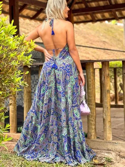 Fashionfer Moda Indiana Vestido Indiano Estampado | SHEIN Brasil