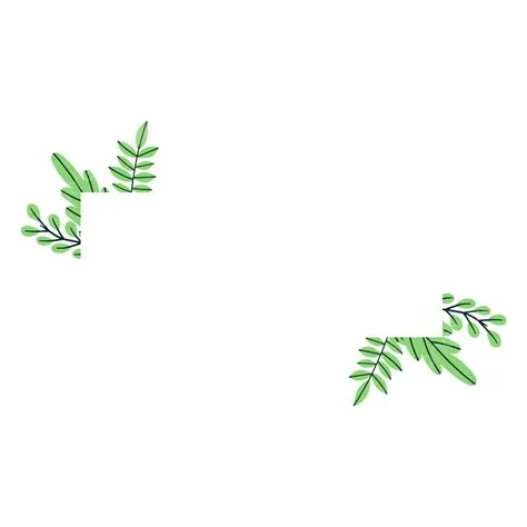 Simple Leaves Vector Art PNG, Simple Green Leaves With Withe Boarder ...
