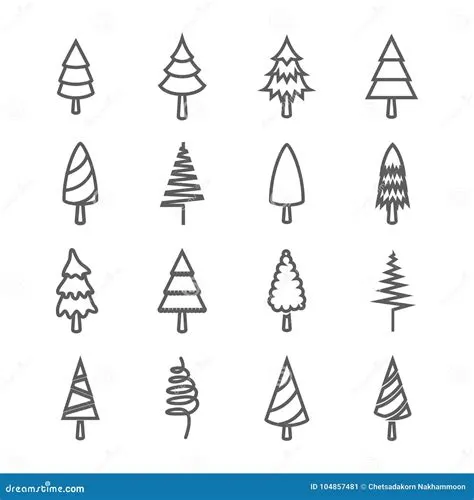 Set of pine tree icons stock vector. Illustration of ecology - 104857481