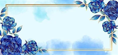 Long Striped Blue Flower Wedding Watercolor Rose Background, Wallpaper ...