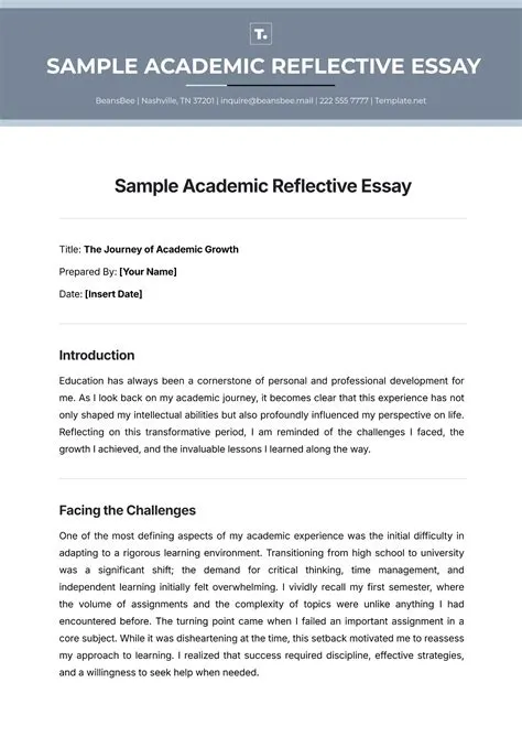 Free Reflective Essay Templates, Editable and Printable