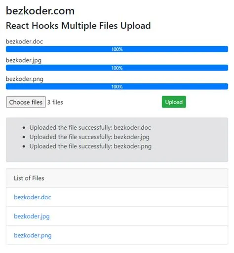 React Hooks File Upload example with Axios & Progress Bar - BezKoder