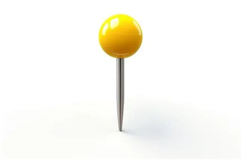 Premium Photo | Yellow Pin With Metal Tip on White Background On a ...