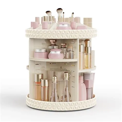 Rosoenvi Rotating Makeup Organizer, 360° Spinning Skincare Organizers ...