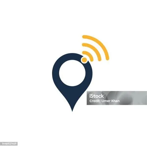 Peta Dengan Vektor Desain Ikon Logo Sinyal Wifi Ilustrasi Stok ...