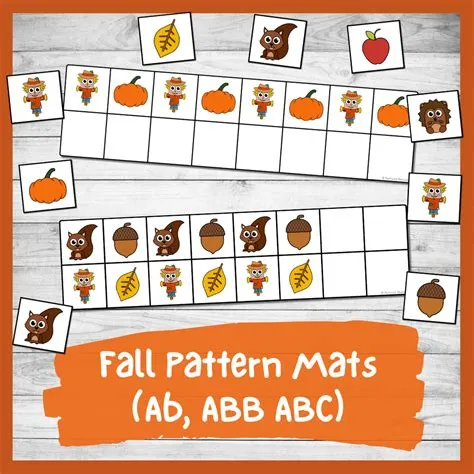 Fall Pattern Worksheets Fall Cut And Paste Activity Mamas Learning