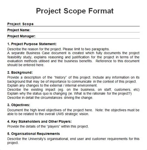 Simple Project Scope Template
