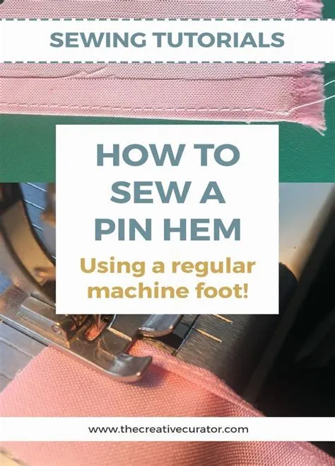 Learn how to sew a pin hem using a regular sewing machine foot. Step by ...