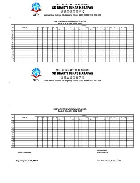 Contoh Presensi Kelas | PDF