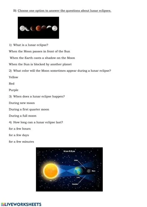 Moon Phases and Eclipses | Worksheet - Worksheets Library