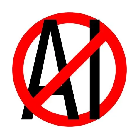 Sign Against Artificial Intelligence. Icon banning artificial ...