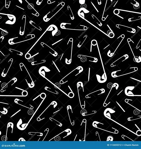 Brooch Pins Seamless Pattern Isolated Wallpaper Background Black and ...