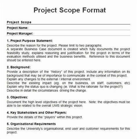Project Scope Statement Template Elegant Project Scope Example Pdf ...