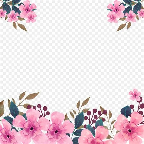 Pink Flowers White Transparent, Pink Flower Background, Flower Clipart ...