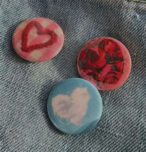 Heart Pins Red and Blue Photo Badge Set | Etsy