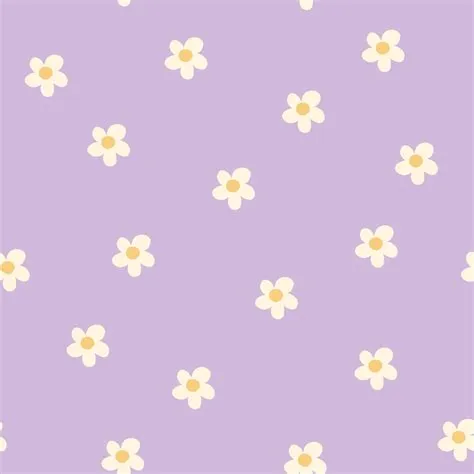 Floral Seamless Pattern with Purple Daisy Flower and Leaves