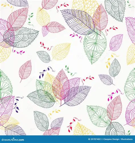 Colorful Spring Leaves Seamless Pattern Stock Vector - Illustration of ...