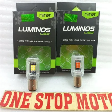 Jual LAMPU STOP REM LUMINOS LED NINE S25 GS1 BAYONET 16 MATA STROBO ...