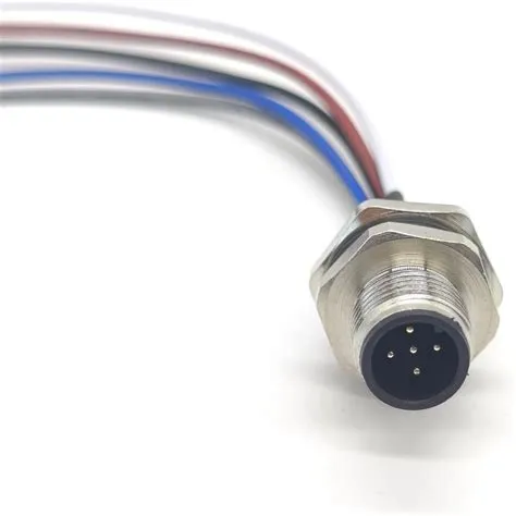 Amazon.com: M12 5 Pin Male Connector Cable, A Coded Straight Back Mount ...