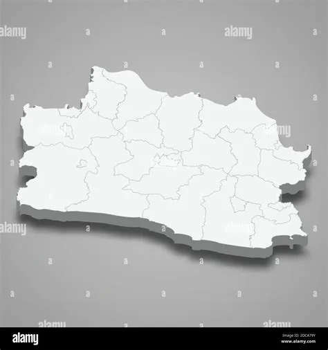 3d isometric map of West Java is a province of Indonesia, vector ...