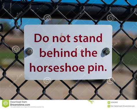 Horseshoe Pin Warning Sign stock image. Image of sign - 62662893