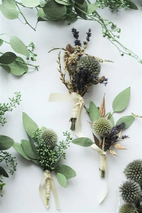 Seeded Eucalyptus Boutonniere Greenery Lapel Pin Thistle - Etsy