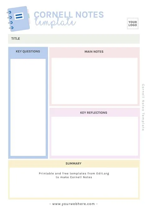 Free Cornell Notes Templates