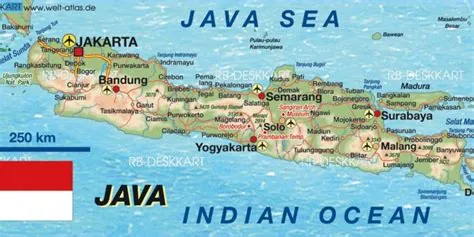 Map of Java, Indonesia