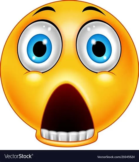 Scared emoticon with a dropped jaw vector image on VectorStock | Funny ...