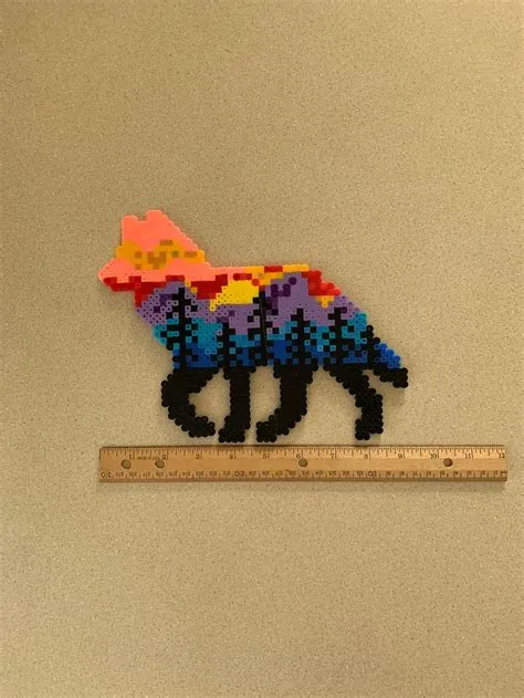 Forest Sunset Perler Bead Wolf - Etsy