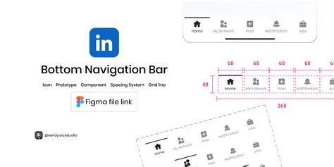 linkedin Bottom Navigation Bar Prototype | Figma