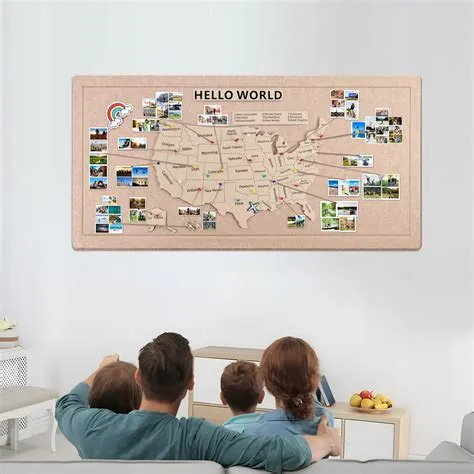 USA Travel Map Pin Board - Push Pins Travel Map - Cute Bulletin Boards ...
