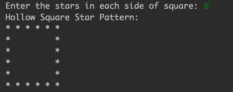 Java Program to Print Hollow Square Star Pattern