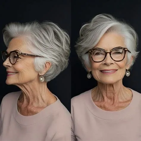 Freche Frisuren ab 60 mit Brille | Bob | Pony | Mittellang | Kurz