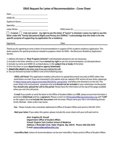 Fillable Online static vtc vt ERAS Request for Letter of Recommendation ...